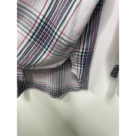 Sonoma Plaid Button-Up Shirt Long Sleeve Collared Light Purple Womens Size XL - Picture 6 of 10